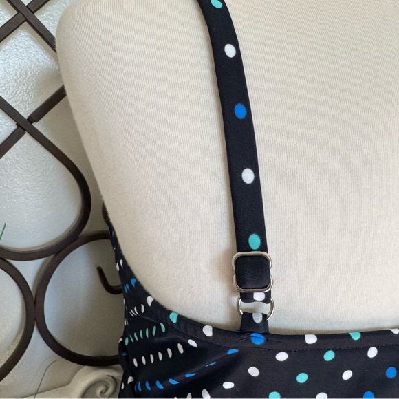 CROFT & BARROW Size 16 One Piece Swimsuit Swimdress with Polka Dot Print - Picture 5 of 7